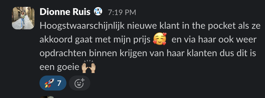 Drie maanden contract met klant voor €750 pm