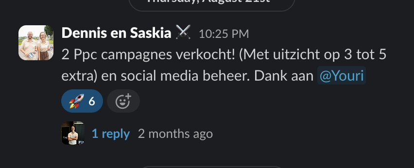 Twee nieuwe klanten van €1100 pm