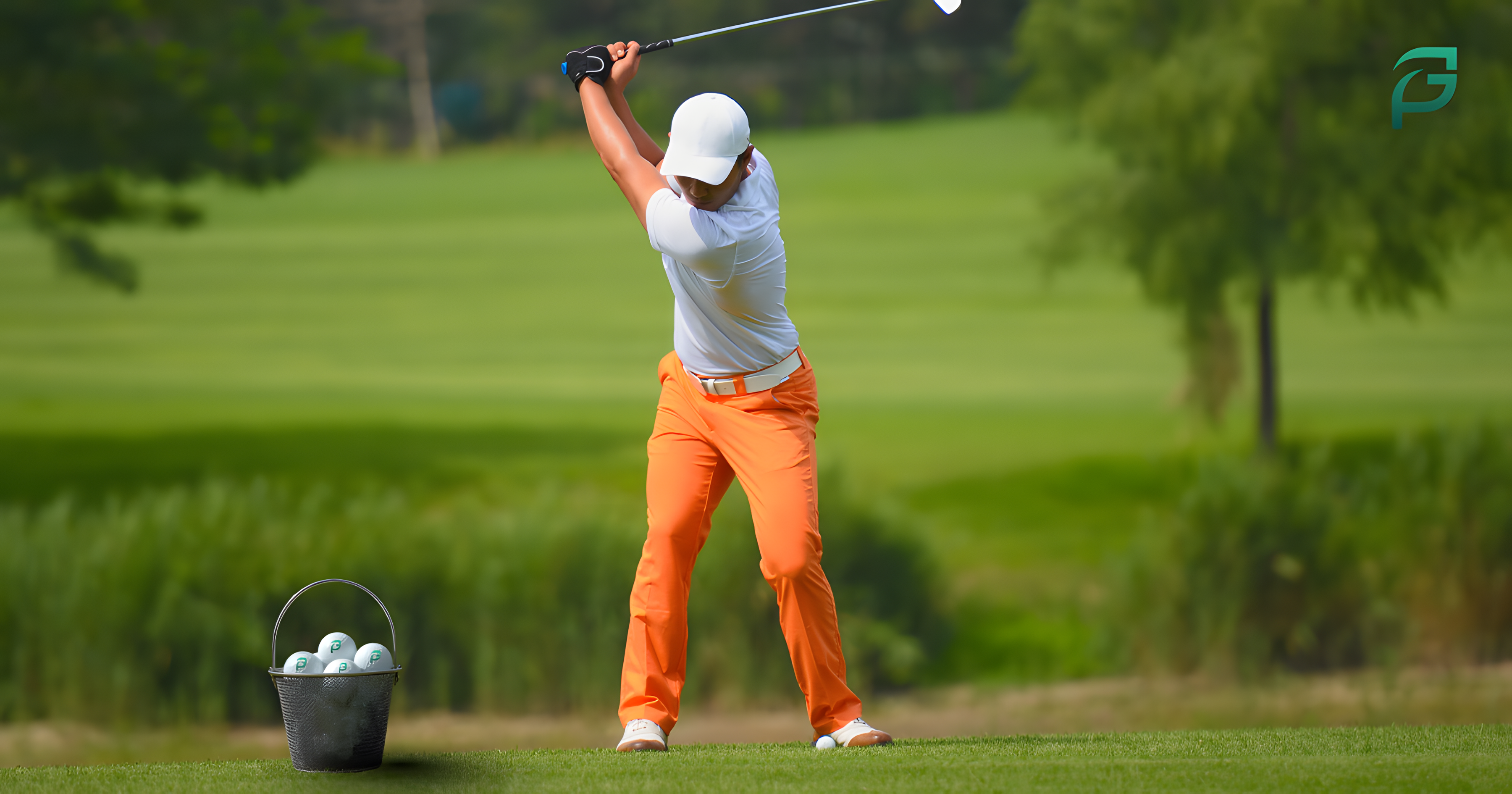 Group of golfers on a course